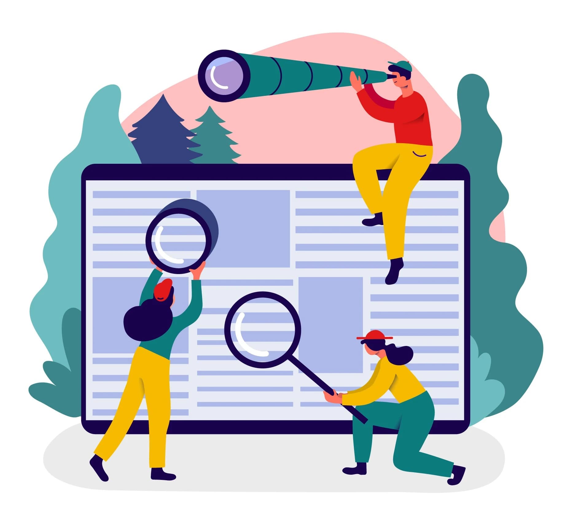 People scanning document for adverse behaviour